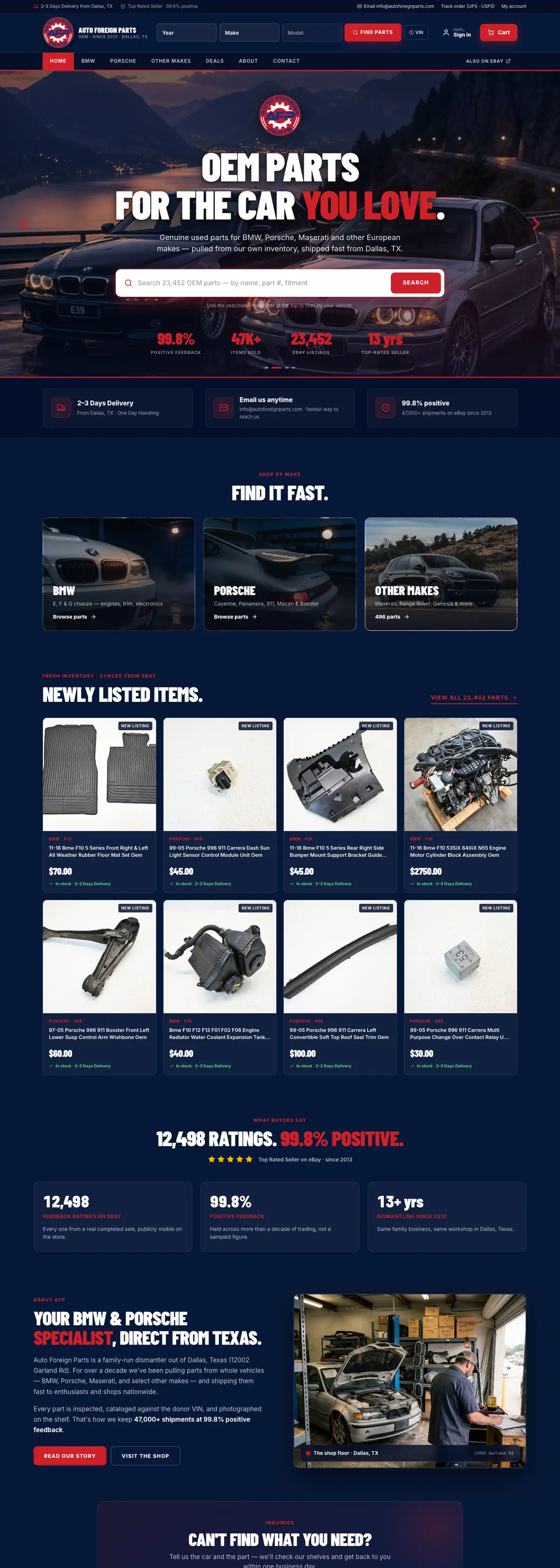 Auto Foreign Parts website
