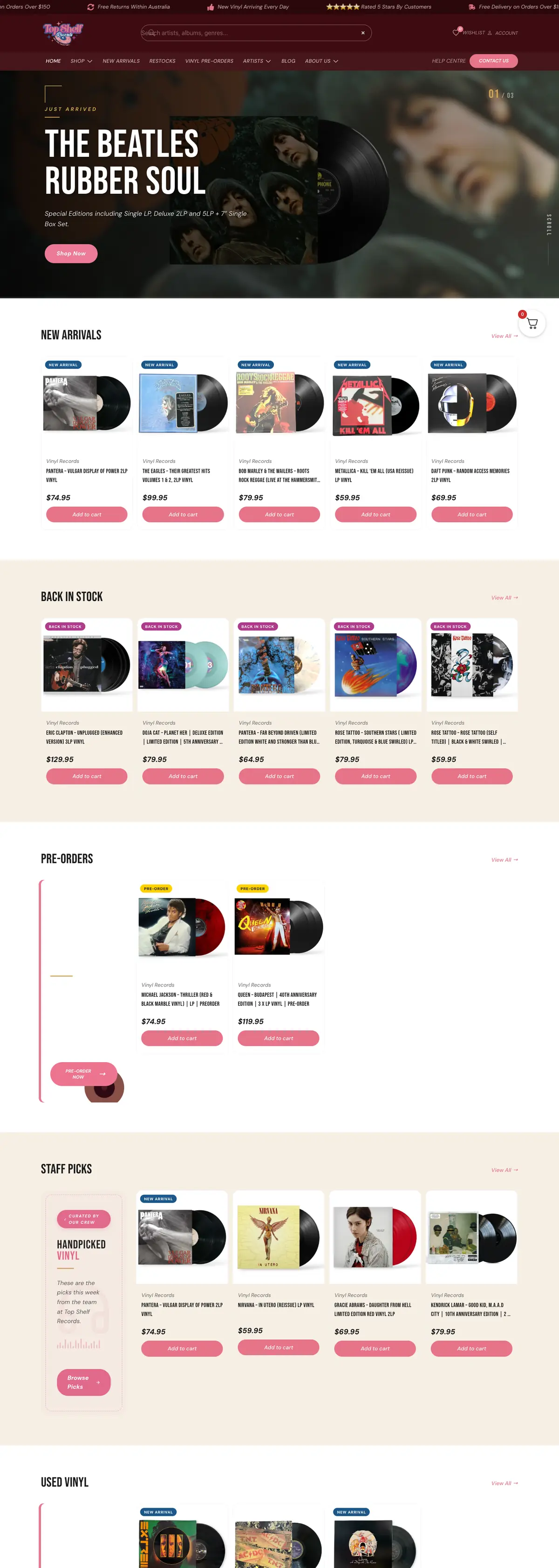 Top Shelf Records website